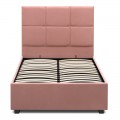 Κρεβάτι Kingston Megapap βελούδινο με αποθηκευτικό χώρο χρώμα melon pink 100x200εκ.