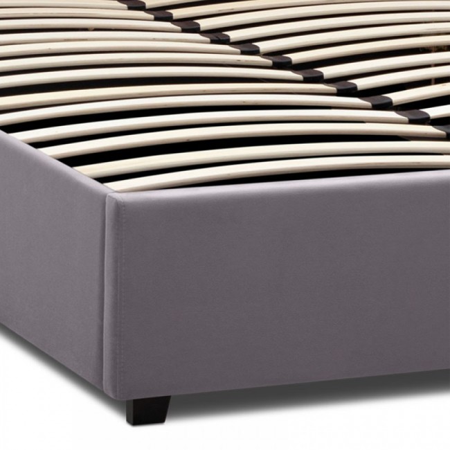 Κρεβάτι Kingston Megapap βελούδινο χρώμα γκρι 150x200εκ.
