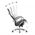 Καρέκλα γραφείου εργονομική Samurai-6 Megapap από τεχνόδερμα σε μαύρο 70x70x124/134εκ.