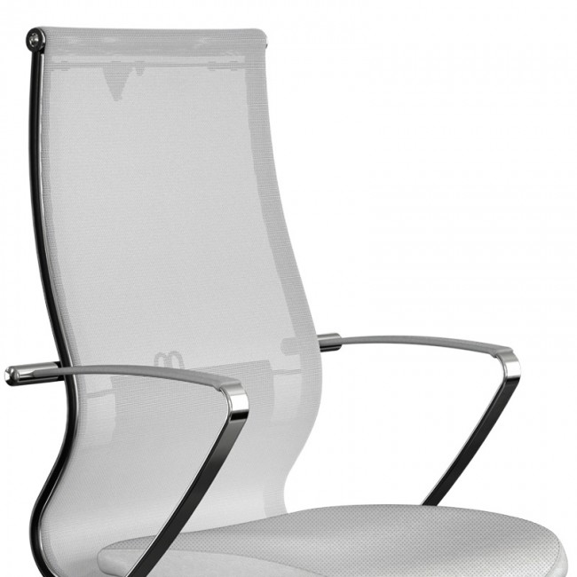 Καρέκλα γραφείου B2-163K Megapap εργονομική με ύφασμα Mesh και τεχνόδερμα χρώμα λευκό 58x70x103/117εκ.