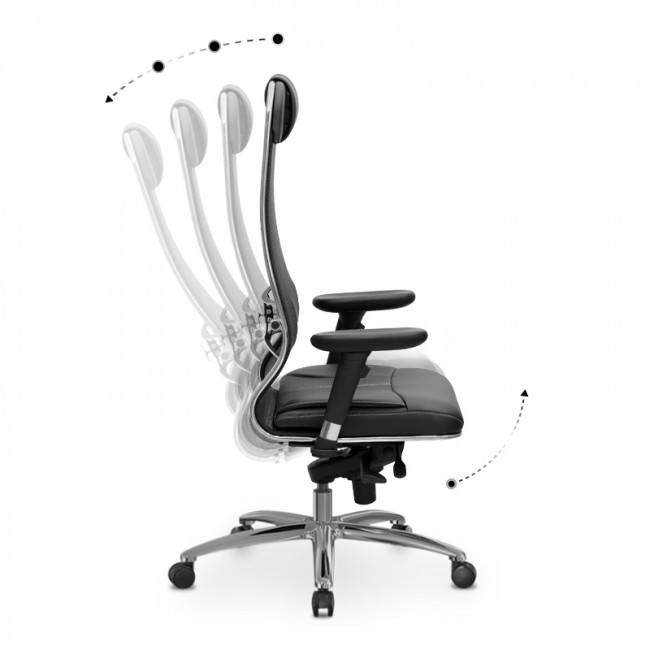 Καρέκλα γραφείου Samurai L1-2D Megapap εργονομική με ύφασμα TS Mesh και τεχνόδερμα χρώμα μαύρο 69x70x122/130εκ.