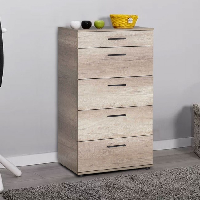 Συρταριέρα Trendline 5 Megapap με σε χρώμα tori 60x44x108εκ.