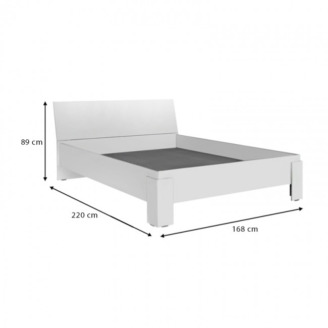 Κρεβάτι Robin Megapap από μελαμίνη χρώμα λευκό 160x200εκ.