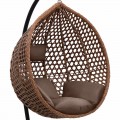 Κρεμαστή κούνια - φωλιά Alicia Megapap με wicker cappuccino & καφέ μαξιλάρια 105x80x195εκ.