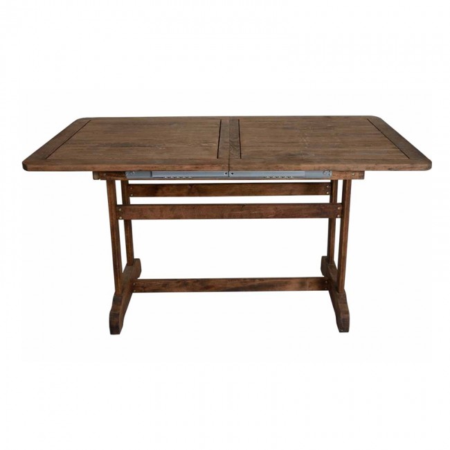 Τραπέζι επεκτεινόμενο Klara Megapap από ξύλο οξιάς σε χρώμα καρυδί εμποτισμού 140+40x80x71εκ.