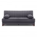 Καναπές - κρεβάτι Victor Megapap τριθέσιος βελούδινος με αποθηκευτικό χώρο σε χρώμα σκούρο γκρι 190x84x90εκ.