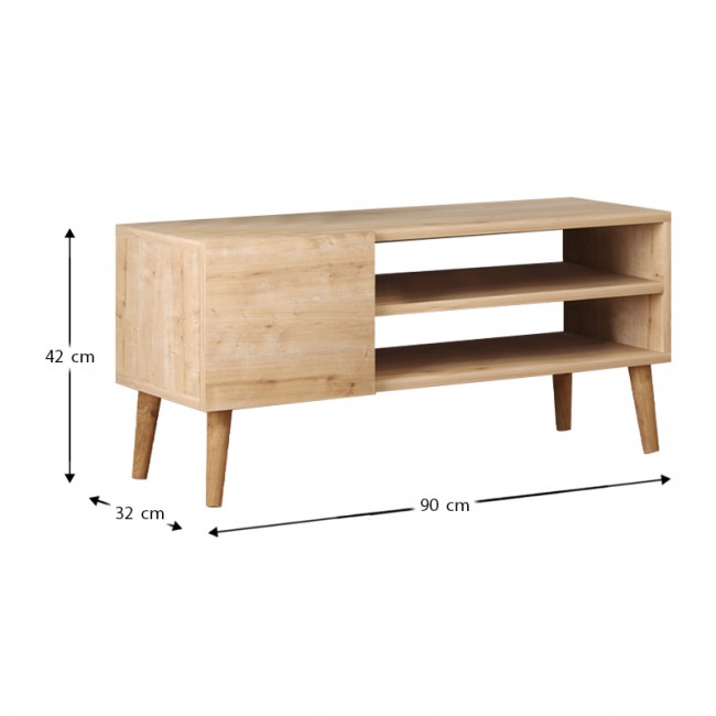 Έπιπλο τηλεόρασης Porto Megapap από μελαμίνη χρώμα oak 90x32x42εκ.