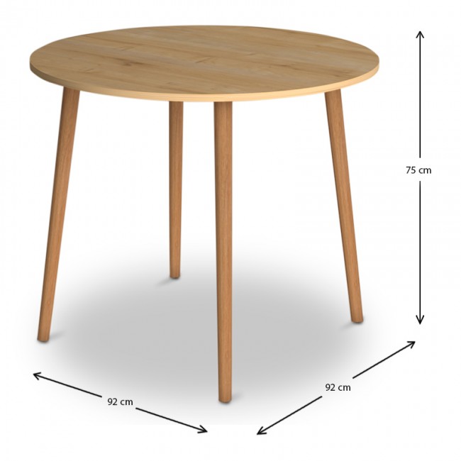 Τραπέζι Cruz Megapap από μελαμίνη χρώμα oak 92x92x75εκ.