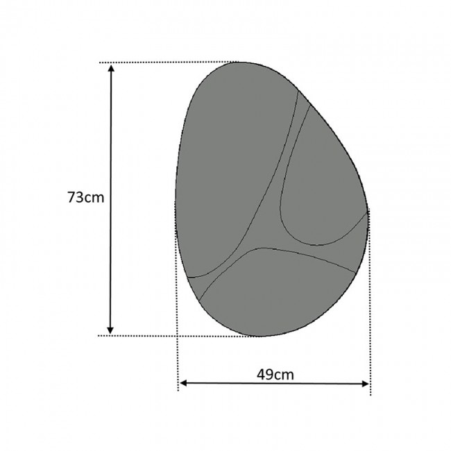 Καθρέφτης τοίχου Leon Megapap χρώμα γκρι 73x49x2,2εκ.