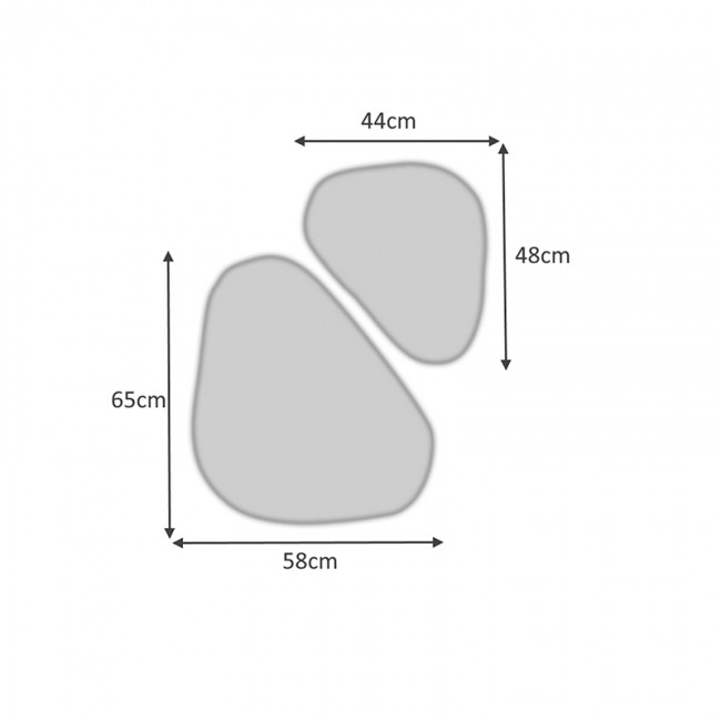 Σετ καθρεφτών τοίχου Leista Megapap 2 τμχ. χρώμα λευκό 65x58x2,2εκ.