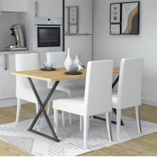 Τραπέζι Bette Megapap χρώμα φυσικό οξιάς - ανθρακί 140x80x76εκ.