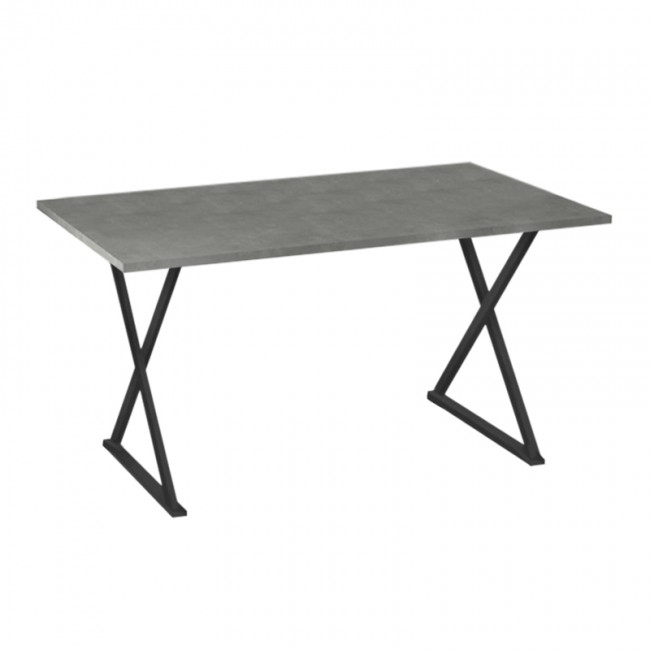Τραπέζι Bette Megapap μεταλλικό - μελαμίνης χρώμα ανθρακί 140x80x76εκ.