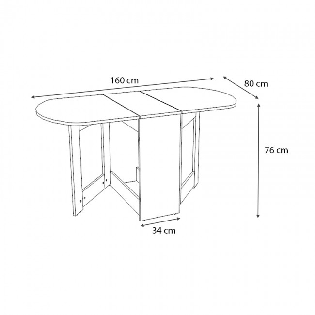 Τραπέζι μελαμίνης Winslet Megapap επεκτεινόμενο χρώμα sonoma 34(63+63)x80x76εκ.