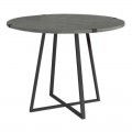 Τραπέζι Rubes Megapap μεταλλικό - μελαμίνης χρώμα ανθρακί 120x120x78εκ.