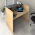 Γραφείο υποδοχής - reception Gemini Megapap χρώμα φυσικό οξιάς - ανθρακί 100x70x110εκ.