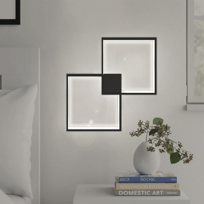 Απλίκα τοίχου Led Estrid Megapap μεταλλικό χρώμα μαύρο 56x4x35εκ.
