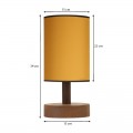 Φωτιστικό επιτραπέζιο Volge Megapap E27 ξύλο/ύφασμα χρώμα κίτρινο 15x15x34εκ.