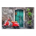 Πίνακας σε καμβά "Red Vespa" Megapap ψηφιακής εκτύπωσης 60x40x3εκ.