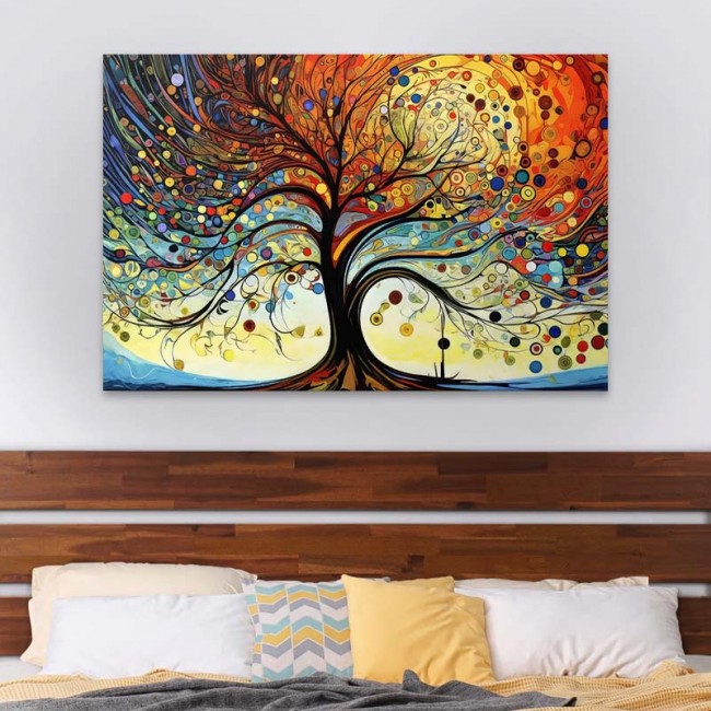 Πίνακας σε καμβά "Dream Tree" Megapap ψηφιακής εκτύπωσης 125x80x3εκ.