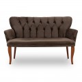 Καναπές Velma Megapap διθέσιος βελούδινος χρώμα καφέ 127x60x81εκ.
