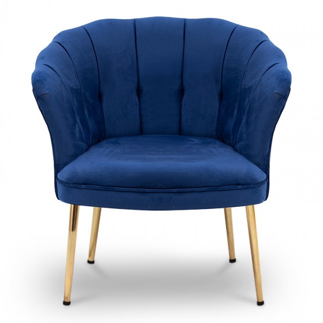 Πολυθρόνα Arabella Megapap βελούδινη χρώμα royal μπλε 76x64x81εκ.