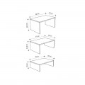 Τραπεζάκι σαλονιού σετ 3 τμχ. Kanta Megapap χρώμα sapphire oak - silky black 80x50x40,5εκ.