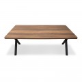Τραπέζι Jeremy Megapap Mdf - μεταλλικό χρώμα καρυδί 160x80x75εκ.