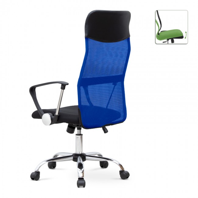 Καρέκλα γραφείου Marco Megapap με ύφασμα Mesh χρώμα μπλε - μαύρο 62x59x110/120εκ.