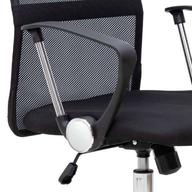 Καρέκλα γραφείου Franco Megapap με ύφασμα Mesh χρώμα μαύρο 59x57x95/105εκ.