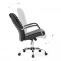 Καρέκλα γραφείου διευθυντική Matteo Megapap από τεχνόδερμα χρώμα μαύρο 60x66x105/115εκ.