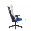 Καρέκλα γραφείου Gaming Alonso Megapap από τεχνόδερμα χρώμα μπλε - μαύρο 67x70x125/135 εκ.