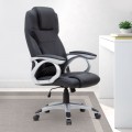 Καρέκλα γραφείου διευθυντική Luca Megapap από τεχνόδερμα χρώμα μαύρο 65x60x118/128εκ.