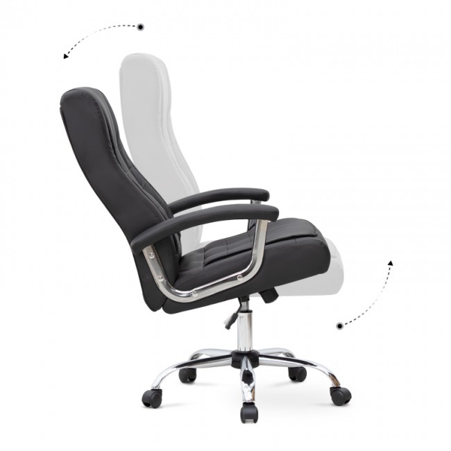 Καρέκλα γραφείου διευθυντική Vision Megapap από τεχνόδερμα χρώμα μαύρο 63x70x112/120εκ.