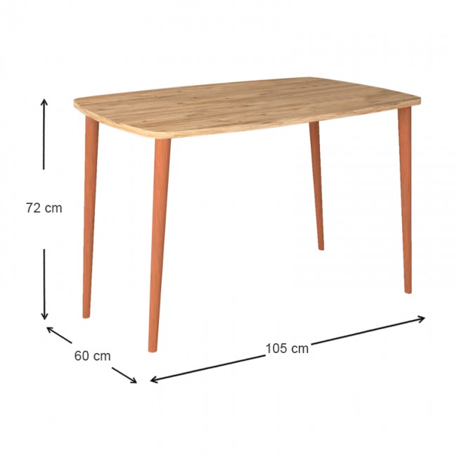 Γραφείο - τραπέζι μελαμίνης Deina Megapap χρώμα pine oak 105x60x72εκ.