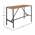 Τραπέζι μπαρ - stand Crego Megapap μεταλλικό - μελαμίνης χρώμα pine oak - μαύρο 100x45x89εκ.