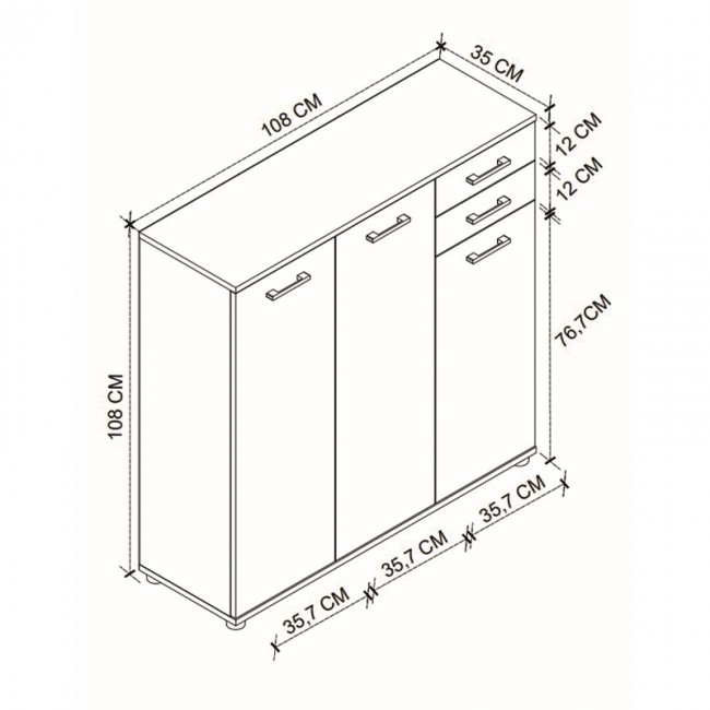 Παπουτσοθήκη - ντουλάπι Polly Megapap χρώμα pine oak 108x35x108εκ. Παπουτσοθήκη - ντουλάπι Polly Megapap χρώμα pine oak 108x35x108εκ.