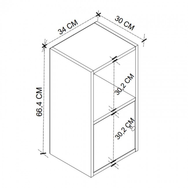 Κομοδίνο Vito Megapap χρώμα ανθρακί 34x30x66,4εκ.