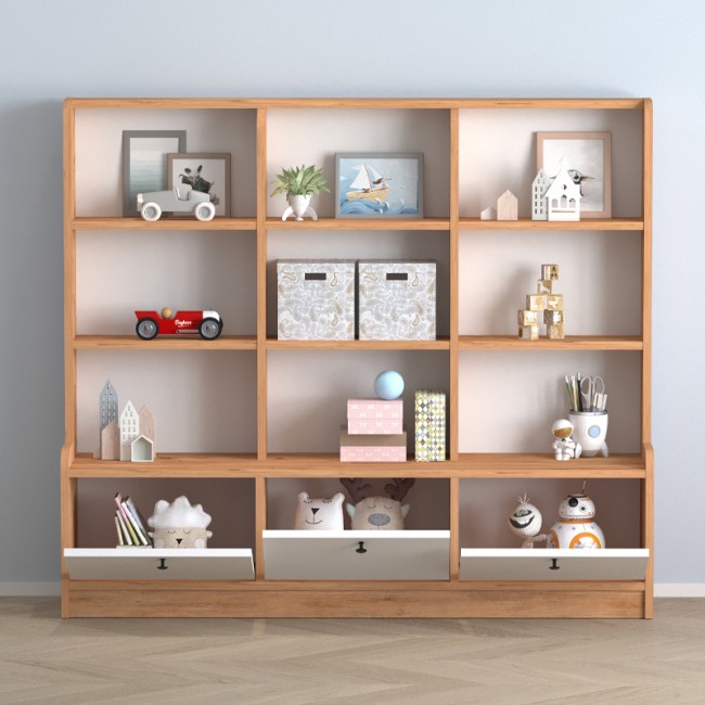 Βιβλιοθήκη Savona Megapap χρώμα pine oak 132,6x30,2x114,9εκ.