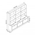 Βιβλιοθήκη Savona Megapap χρώμα pine oak 132,6x30,2x114,9εκ.