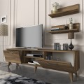 Έπιπλο τηλεόρασης Colin Megapap χρώμα καρυδί 150x29,5x40,6εκ.