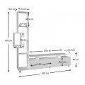 Σύνθεση τηλεόρασης Tulip Megapap χρώμα λευκό 160x29,5x160εκ.