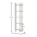 Βιβλιοθήκη Perla Megapap χρώμα λευκό 48x22x170εκ.