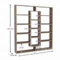 Βιβλιοθήκη Ample Megapap χρώμα καρυδί 125x22x135,7εκ.