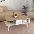 Τραπεζάκι σαλονιού Andros Megapap χρώμα sapphire oak - λευκό εφέ μαρμάρου 90x54x39,6εκ.