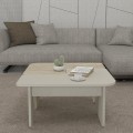 Τραπεζάκι σαλονιού σετ 2τμχ Sevilla Megapap χρώμα sandstone - travertine 75x75x37,4εκ.