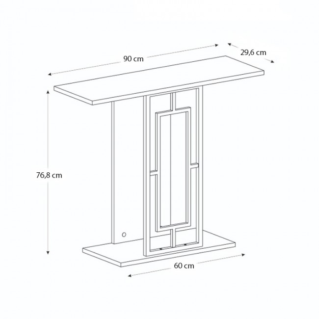 Κονσόλα Alderas Megapap χρώμα λευκό - travertine - χρυσό 90x29,6x76,8εκ.