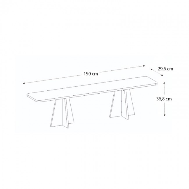 Έπιπλο τηλεόρασης Sugar Megapap χρώμα λευκό 150x29,6x36,8εκ.