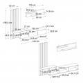 Σύνθεση τηλεόρασης Rosaline Megapap χρώμα ανθρακί - sepet oak 233x31,3x196,8εκ.