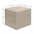 Σκαμπώ April Megapap βελούδινο χρώμα μπεζ 40x40x40εκ.
