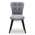 Καρέκλα τραπεζαρίας Palmira Megapap από βελούδο χρώμα γκρι - μαύρο πόδι 47x44x88εκ.